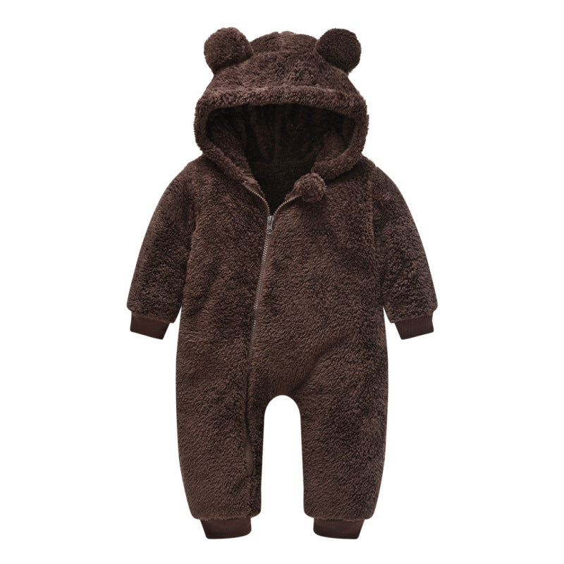 Knuffelzachte  Baby Onesie Met Oortjes - Perfect Voor Winterse Dagen!