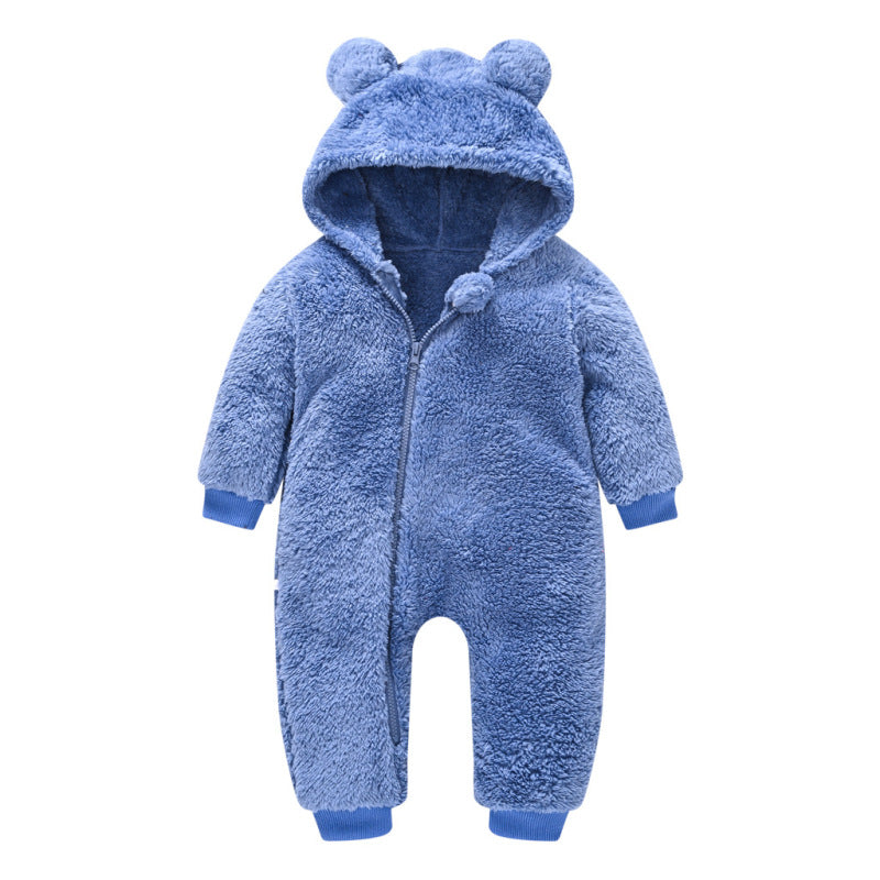 Knuffelzachte  Baby Onesie Met Oortjes - Perfect Voor Winterse Dagen!