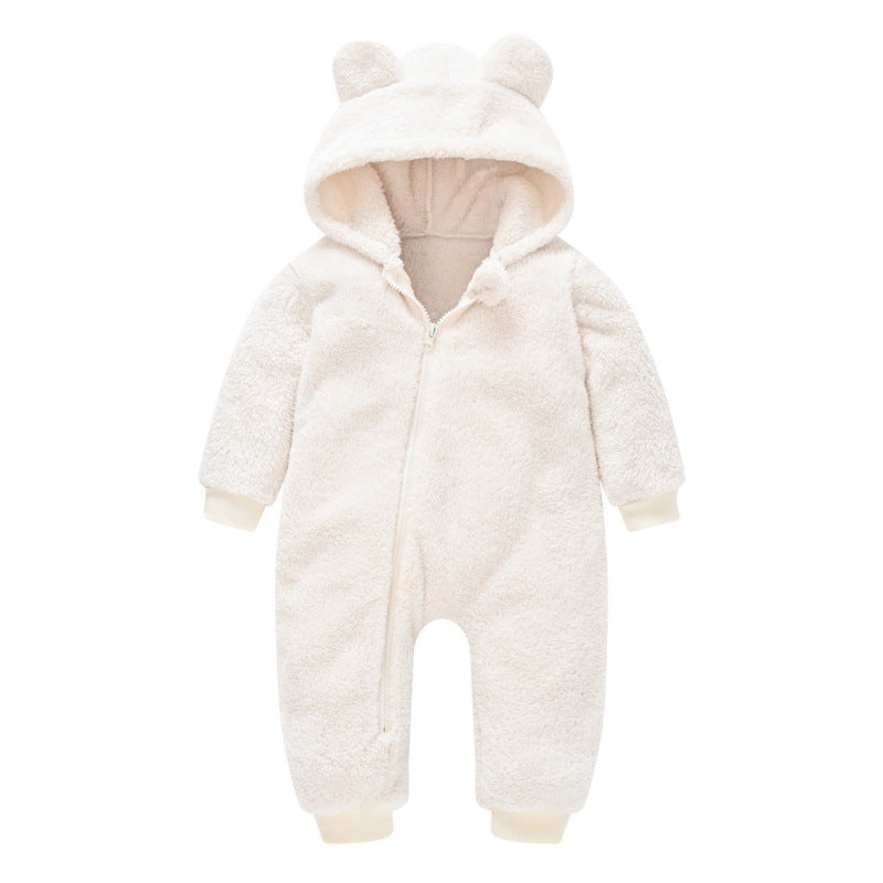 Knuffelzachte  Baby Onesie Met Oortjes - Perfect Voor Winterse Dagen!